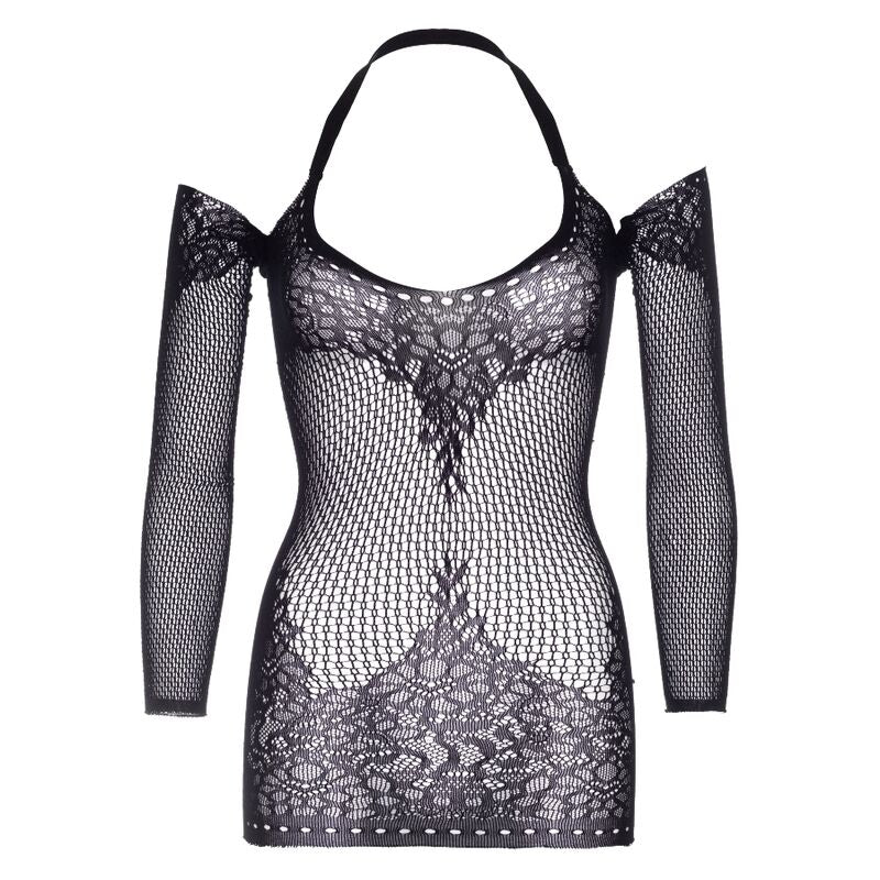 Twist halter dentelle mini robe taille unique