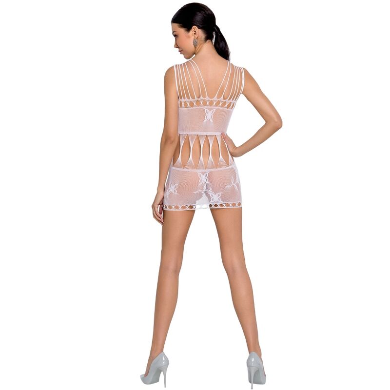 Woman bs090 white bodystocking one size