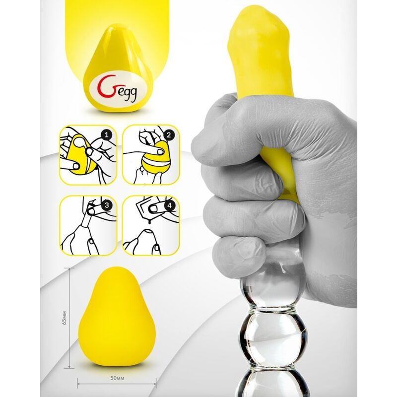 Reusable Yellow Textured Masturbating Egg