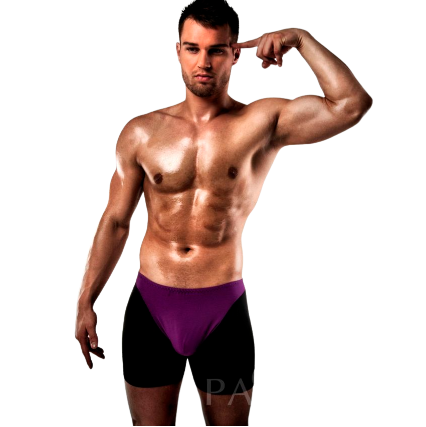 Boxer 009 lingerie erotique lilas/noir s/m