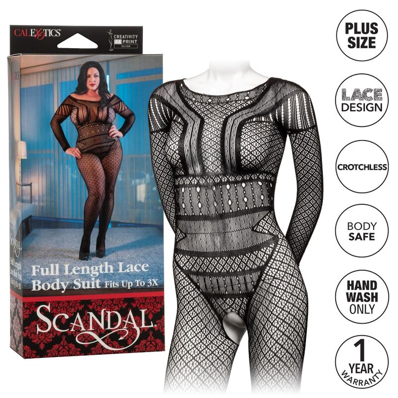 Plus size lace bodysuit