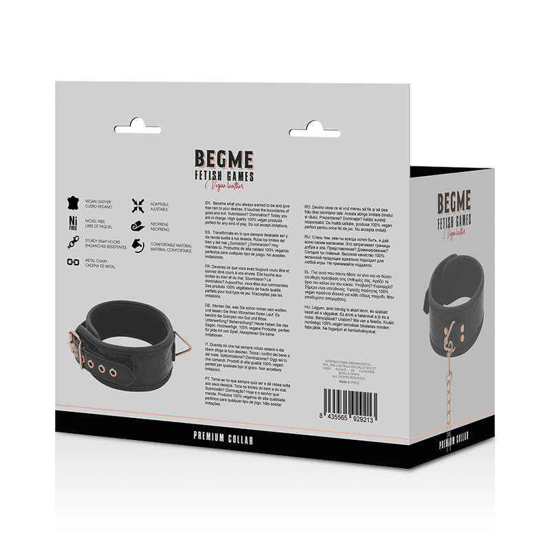Black edition premium vegan leather collar