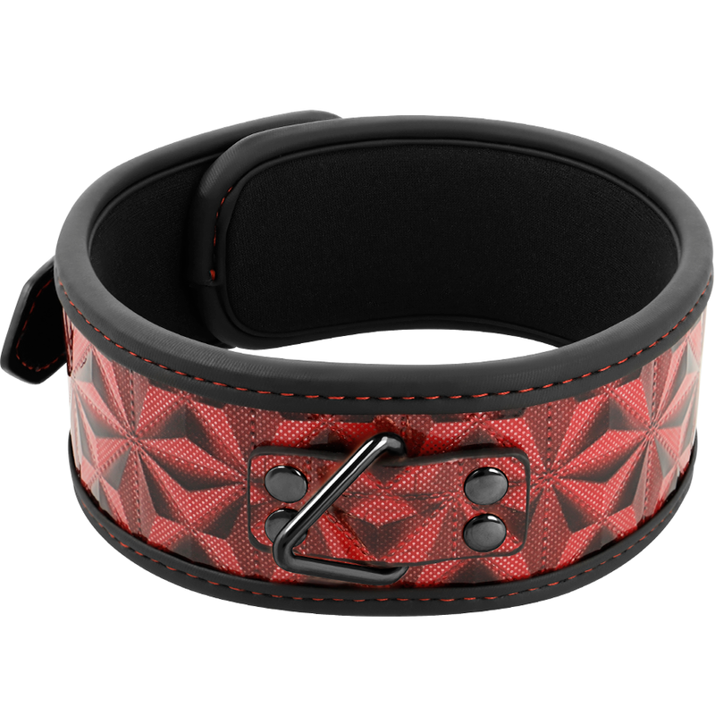 Premium vegan leather collar red edition with neoprene lining