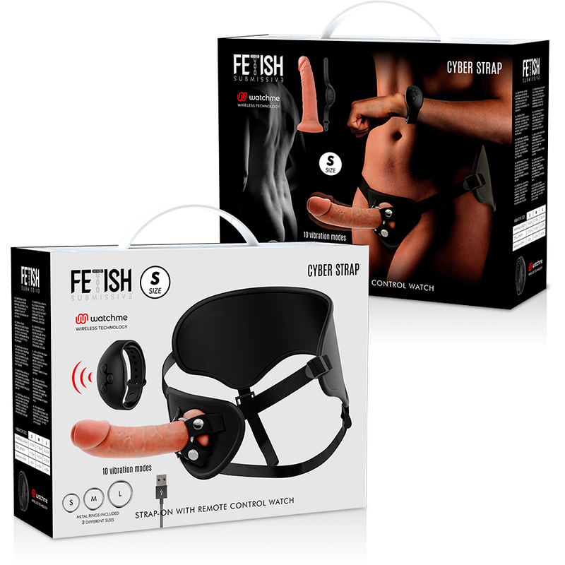 Harness with remote control dildo watchme s technology