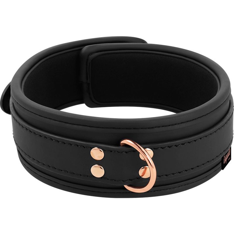 Vegan leather fancy necklace with strap and neoprene lining