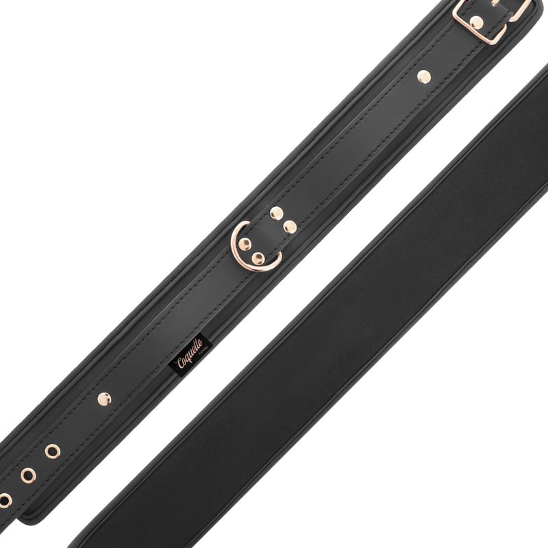 Vegan leather fancy necklace with strap and neoprene lining