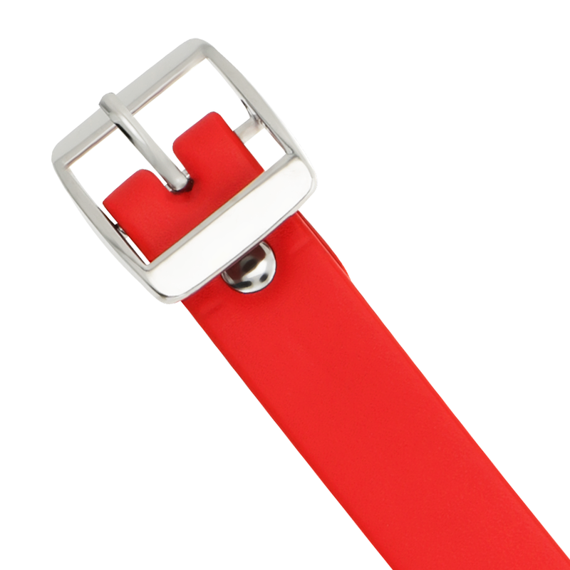 Red vegan leather necklace for women, fetish accessory