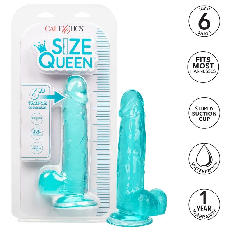 Queen size dildo blue 15.3 cm
