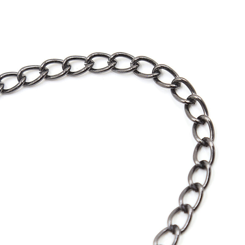 Metal clips with black chain