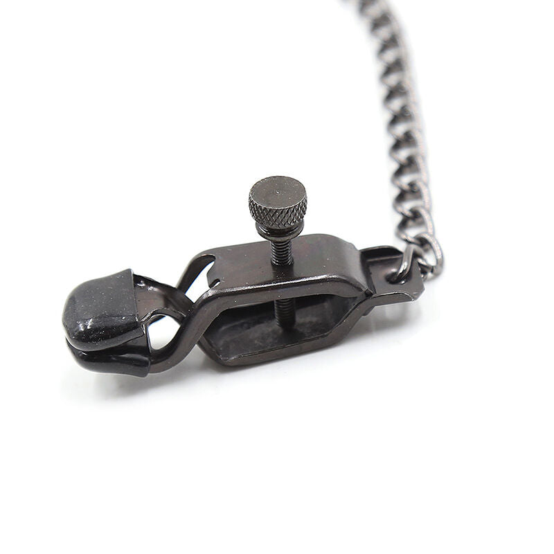 Metal clips with black chain