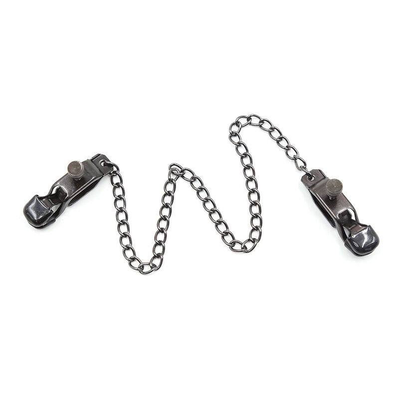 Metal clips with black chain