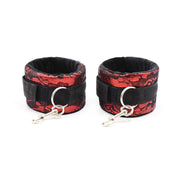 Velvet handcuffs with nylon ribbon