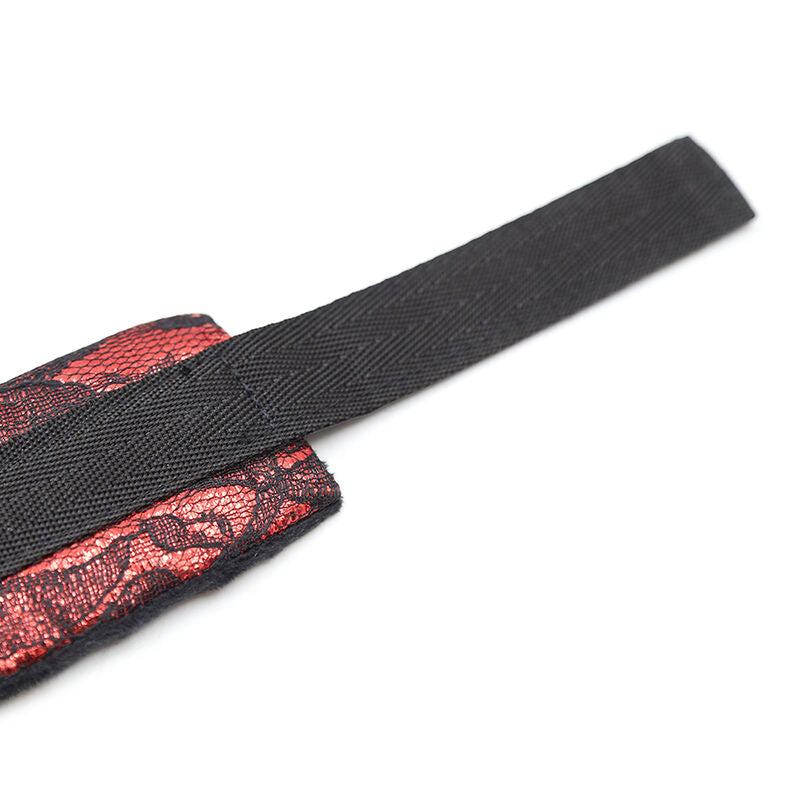 Velvet handcuffs with nylon ribbon