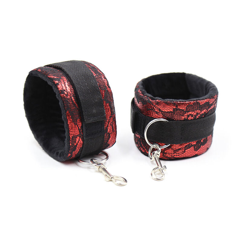 Velvet handcuffs with nylon ribbon