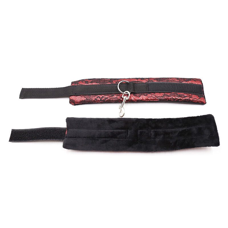 Velvet handcuffs with nylon ribbon