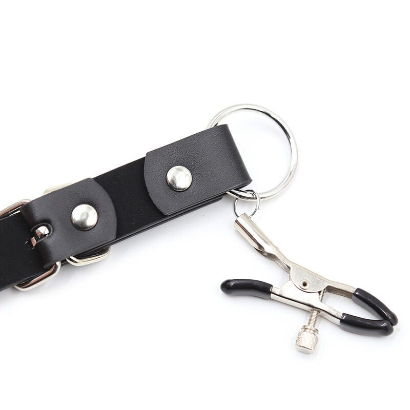 Clitoris clamps with leg straps