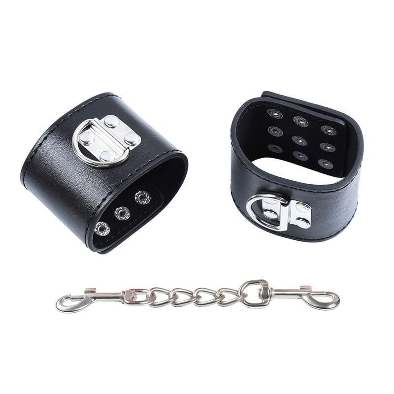 Metal snap fasten wrist restraints