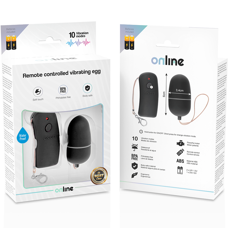 Vibrating egg with black remote control