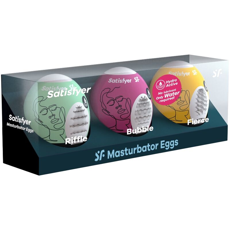 3 masturbator eggs riffle, bubble &amp; fierce