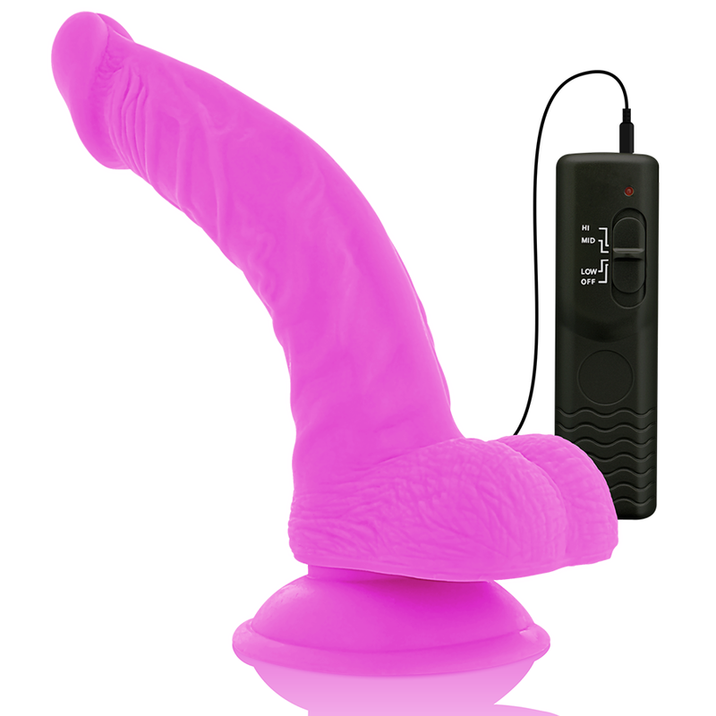 Purple flexible vibrating dildo 21.5 cm -o- 4.5 cm