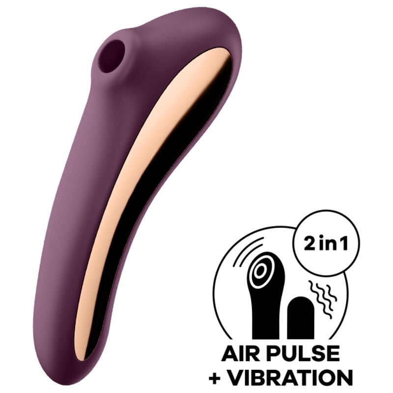 Dual Kiss Air Pulse Vibrator Red Wine