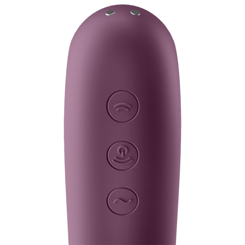 Dual Kiss Air Pulse Vibrator Red Wine