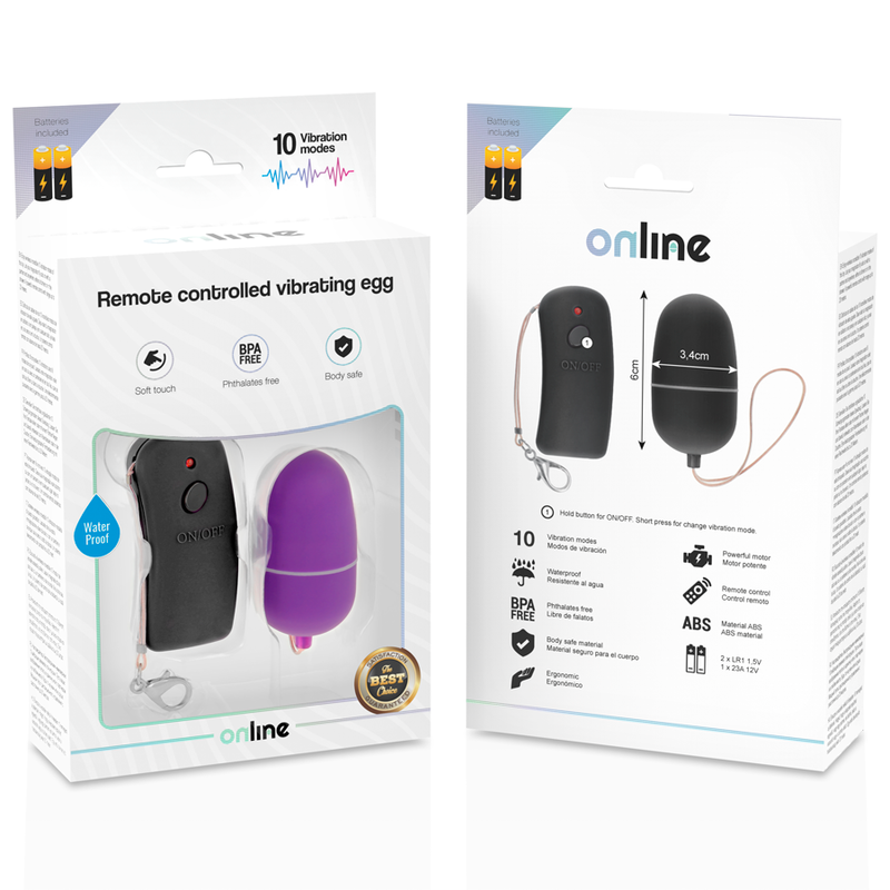 Vibrating egg with remote control lilac