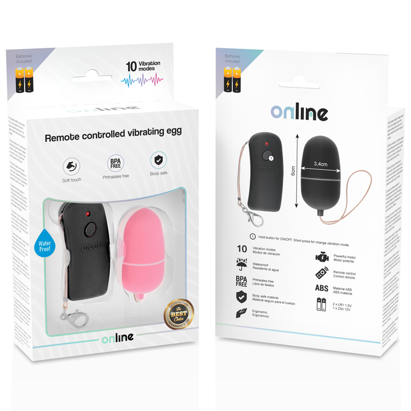 Vibrating egg with remote control pink