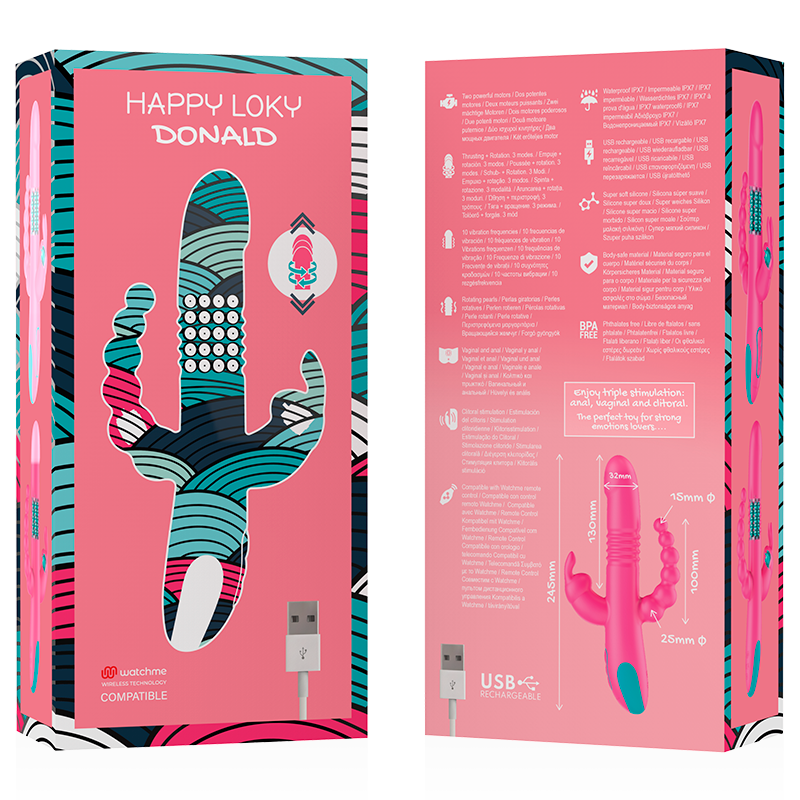 Donald triple stimulation: anal, g-spot &amp; clitoral watchme compatible wireless technology