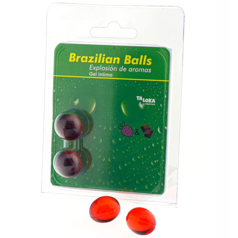 2 boules brésiliennes gel intime fraise & chocolat