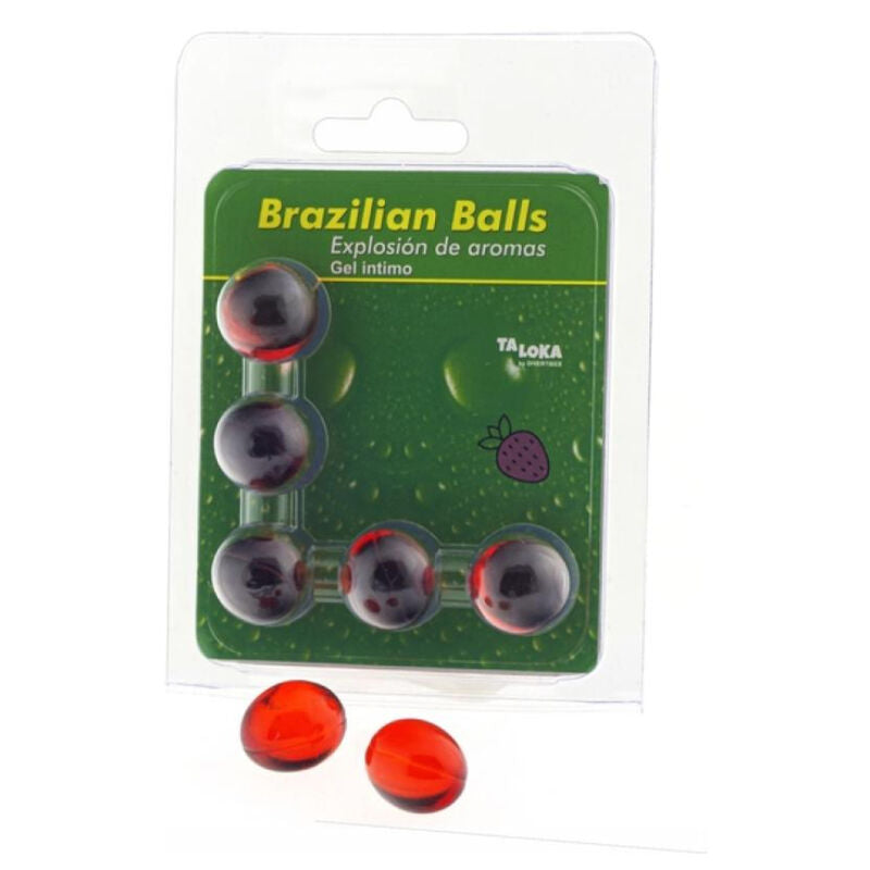 5 boules brésiliennes gel intime fraise