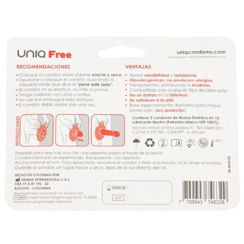 Free latex-free condoms with protective ring 3 units