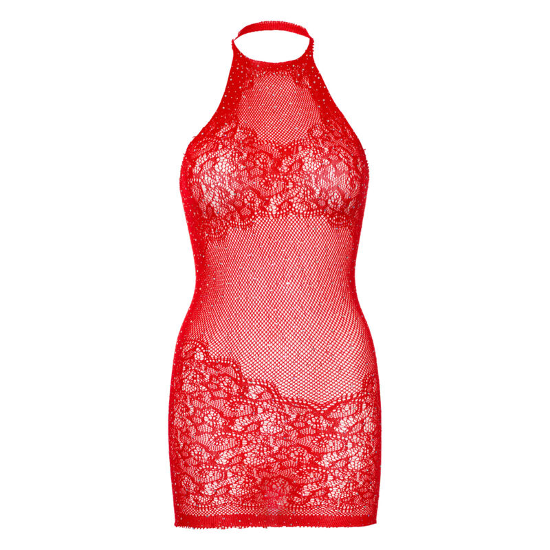 Mini vestido con pedreria talla unica - blanco