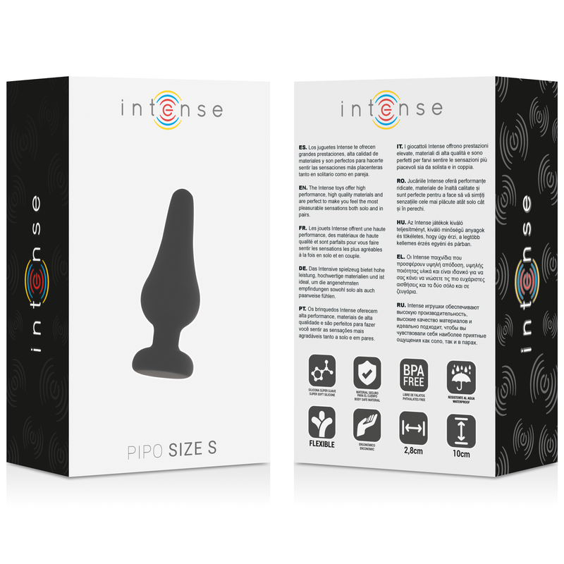 Plug anal pipo s silicone noir 9,8 cm