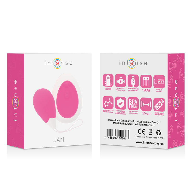 Jan Egg Vibrator Remote Control Pink