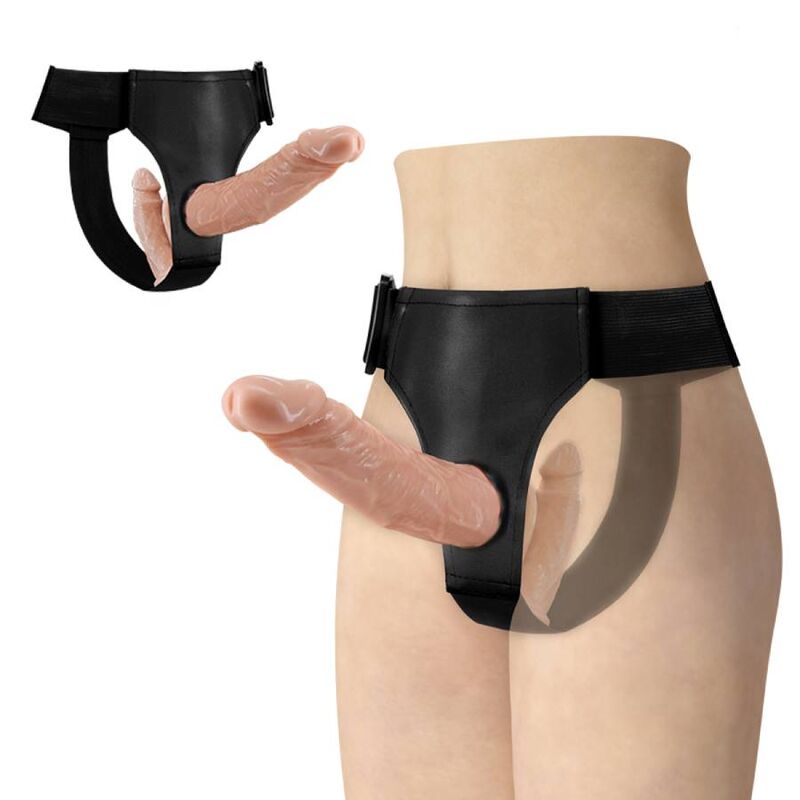 Ultra passionate double dildos with harness