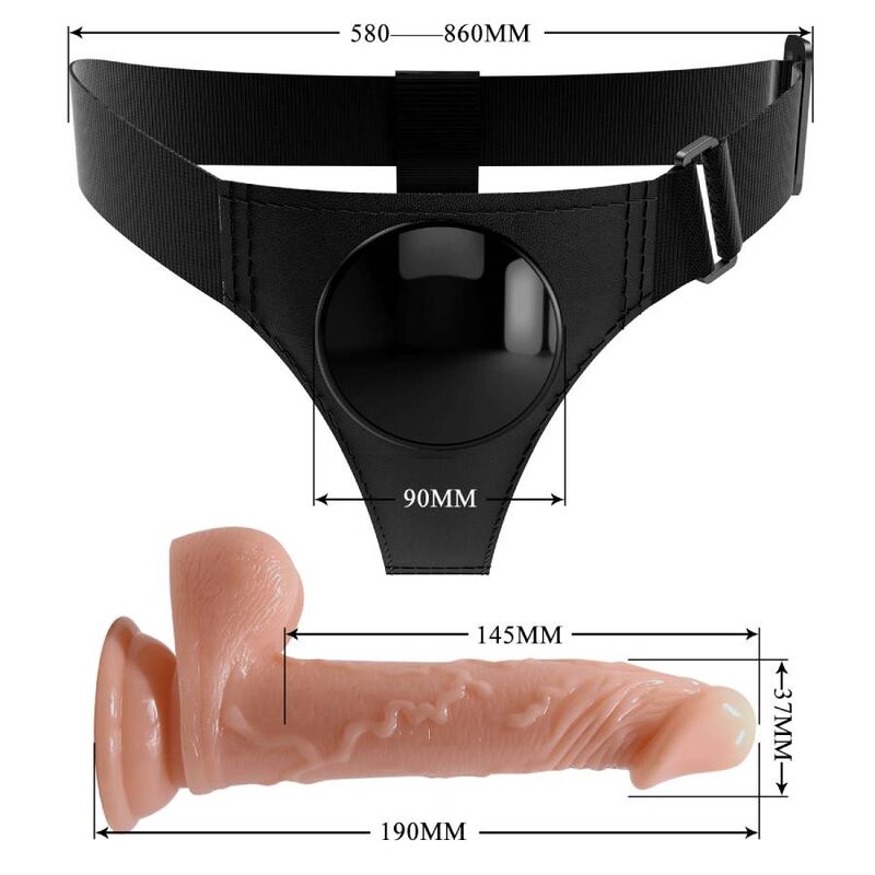 Brief harness universal harness with dildo kevin 19 cm natural