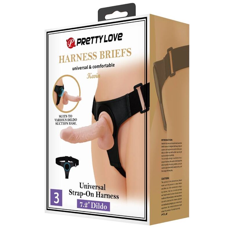 Brief harness universal harness with dildo kevin 19 cm natural