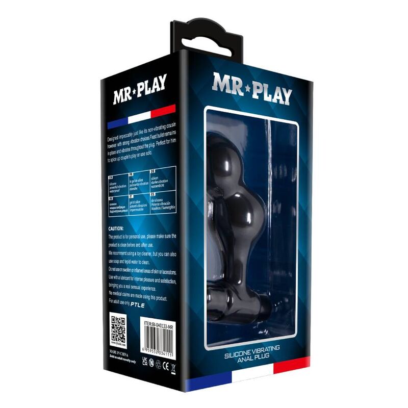 Black silicone vibrating anal plug