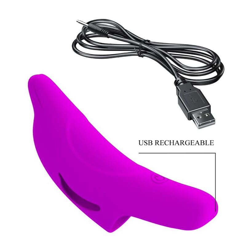 Powerful purple delphini finger stimulator