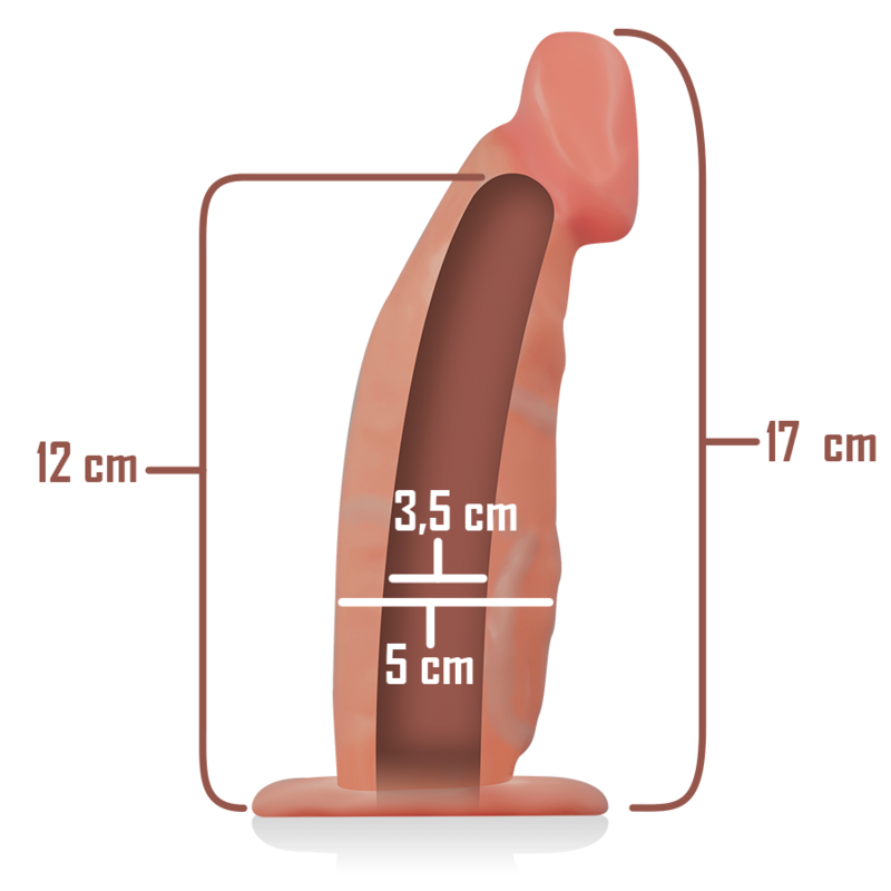 Harnais creux avec gode 18 x 3,5 cm