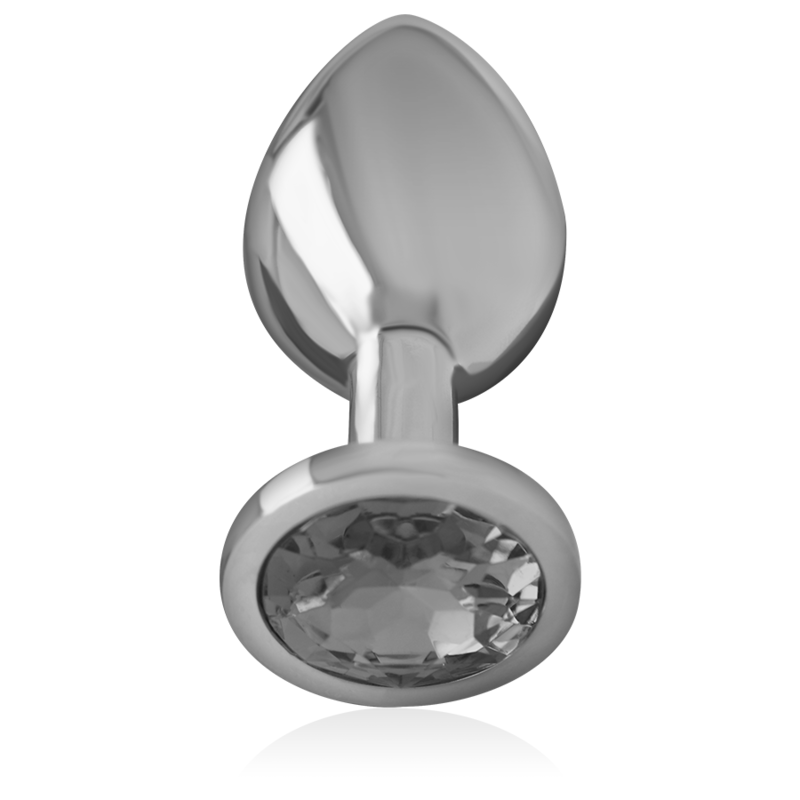 Aluminum metal anal plug with black glass size L