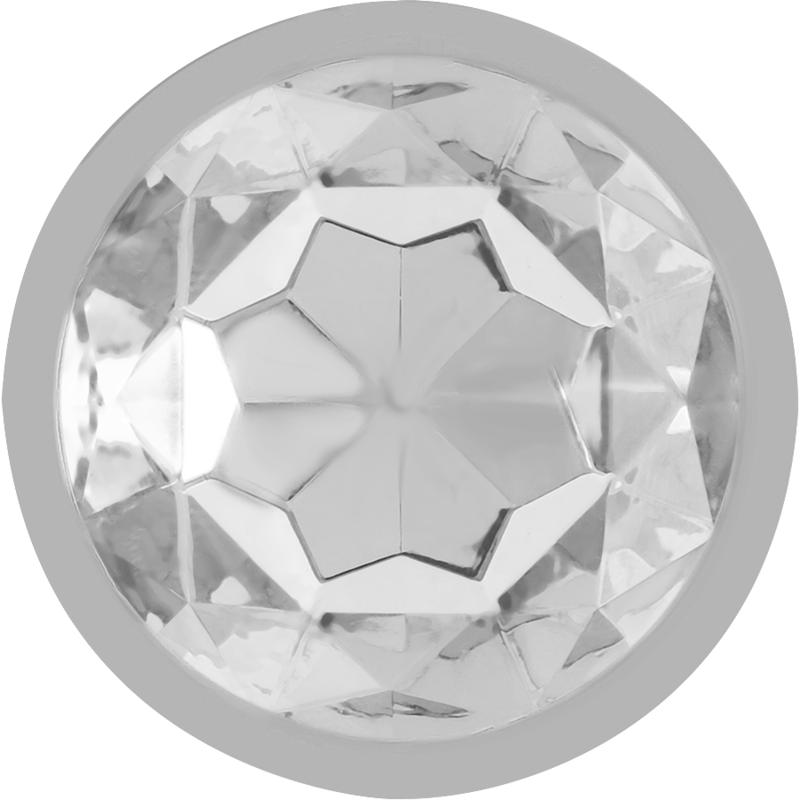 Aluminum metal anal plug with silver crystal size L