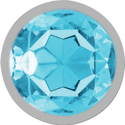 Aluminum metal anal plug with blue crystal size L