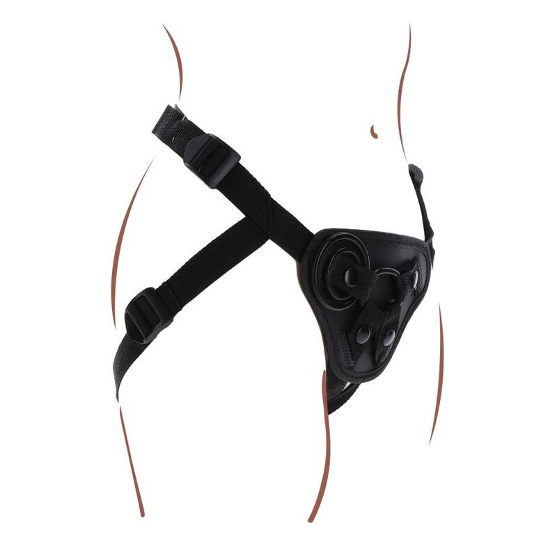 Black strap harness