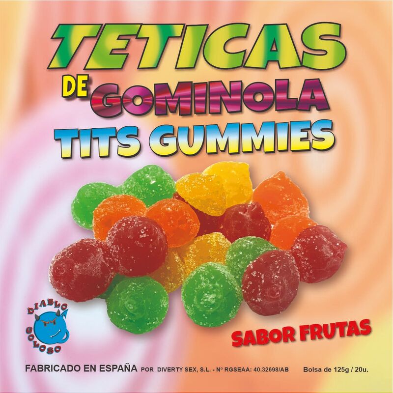 Tétines gommeuses en sucre assorties