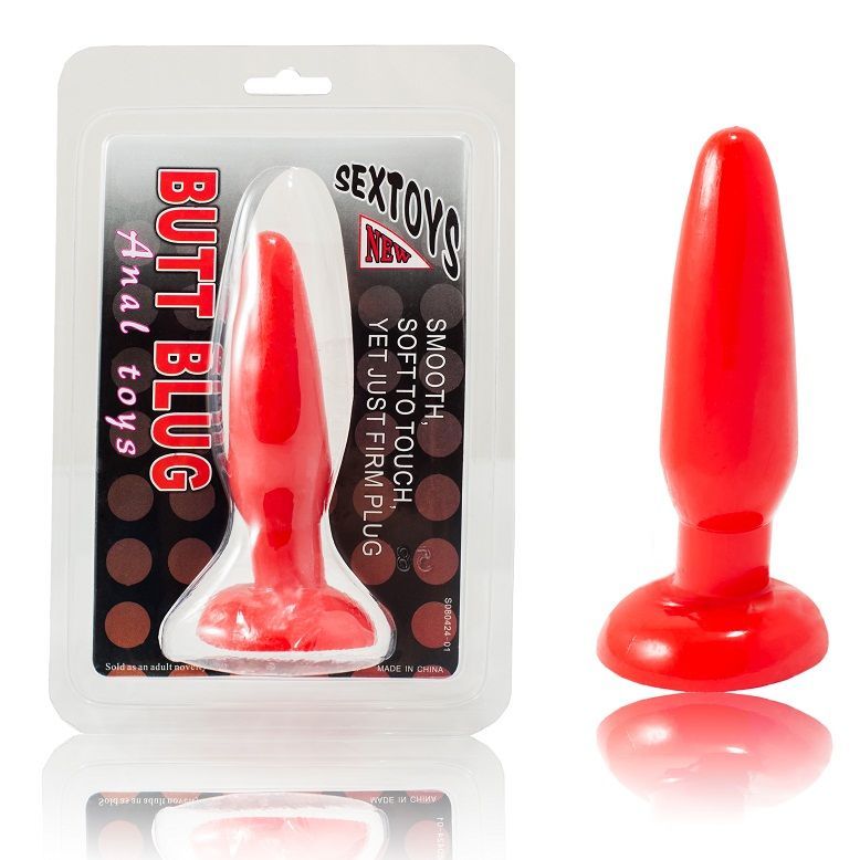 Small red anal plug 15 cm