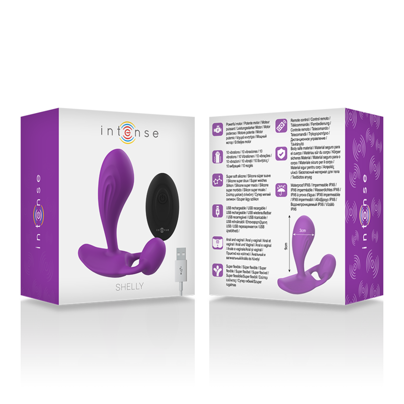 Remote control anal shelly plug purple