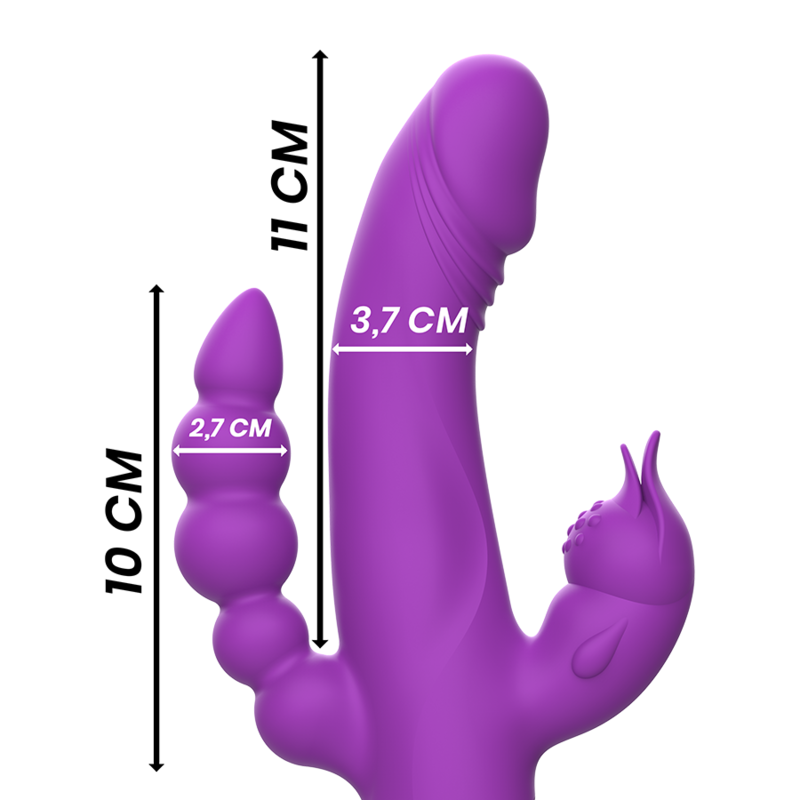 Casanova Rabbit Triple Motor Purple Silicone Vibrator