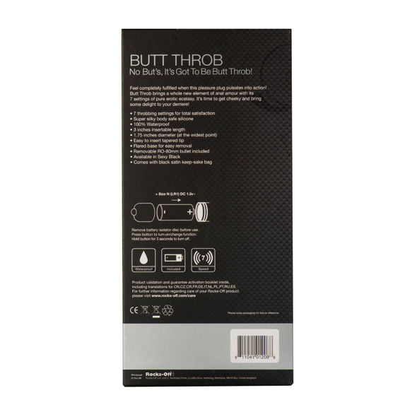 Butt Throb P-Point Stimulator 7 Speeds Black 